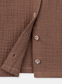 Camisa fluida marrón chocolate con bordados KAIMI / 24E1BFC1CHE815