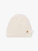 Gorro de recién nacido de color crudo jaspeado de lana y algodón LOAY / 24H0AM21BON006