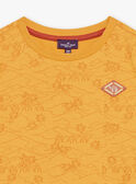Camiseta de color amarillo mostaza con estampado de desierto FLITIAGE / 23E3PGP3TMCB106