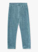 Pijama azul de terciopelo con estampado de rayas KUINOAGE / 24E5PG51PYJ001