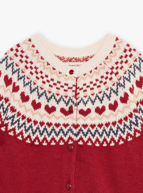 Cárdigan rojo y beige de lana mezclada DRIKERETTE / 22H2PFX2CARF526