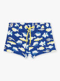Bañador estilo bóxer de color tinta con estampado de tiburones FRYBOXAGE / 23E4PGM6MAIC214