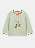 Camiseta de color verde arcilla con estampado de perros de fantasía KAARTHUR / 24E1BG31TMLG600