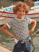 Camiseta de rayas marinas y patrón de veleros  KEBOTAGE / 24E3PG41TMC009
