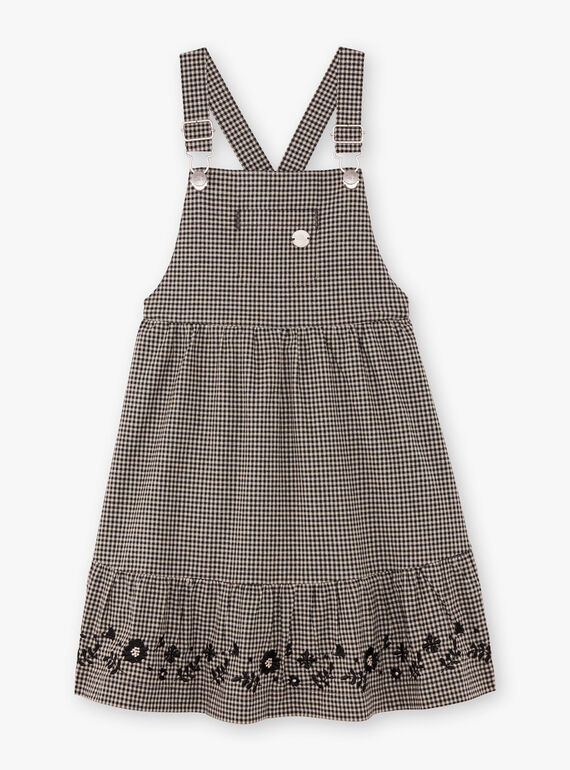 Vestido peto fluido con estampado vichy para niña BECHAETTE / 21H2PF21CHS090