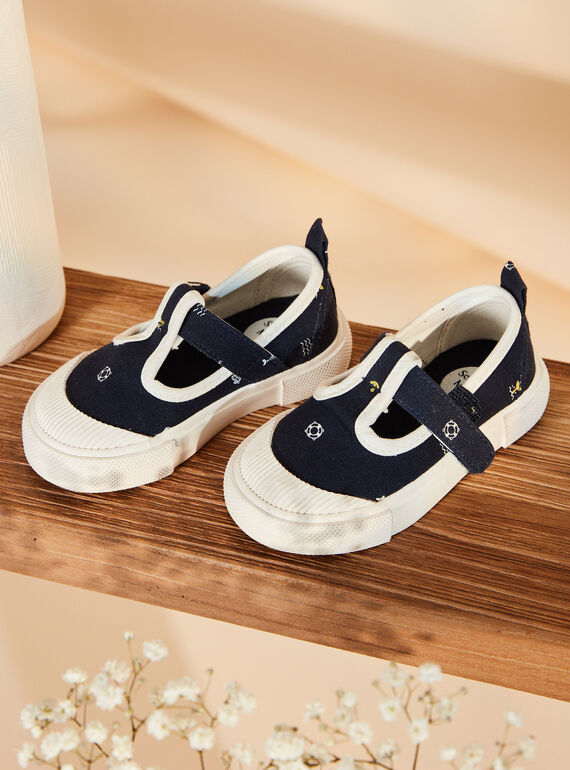 Zapatillas abiertas de color azul marino con estampado de fantasía FIBASKET / 23N10BG31D16070