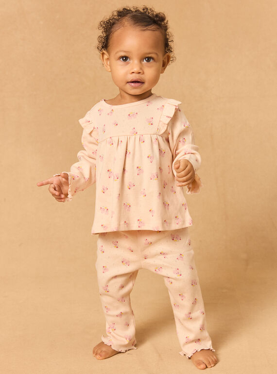Pijama de punto calado y estampado MEANNA / 25E5BFF1PYJ413