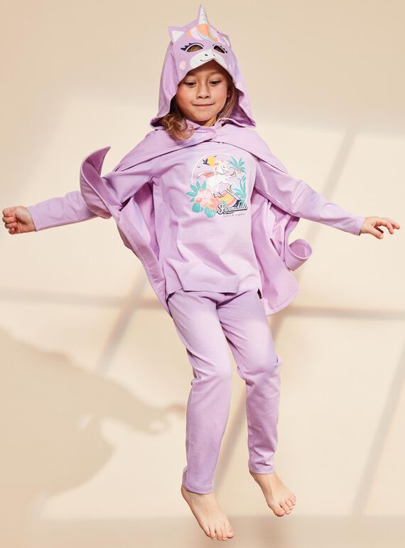 Pijama de dos piezas de algodón morado con capa de cabeza de unicornio : comprar online - Pijamas | SergentMajor