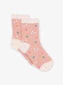 Calcetines rosas con jacquard de mariposas FISOZETTE / 23E4PFD1SOQD318