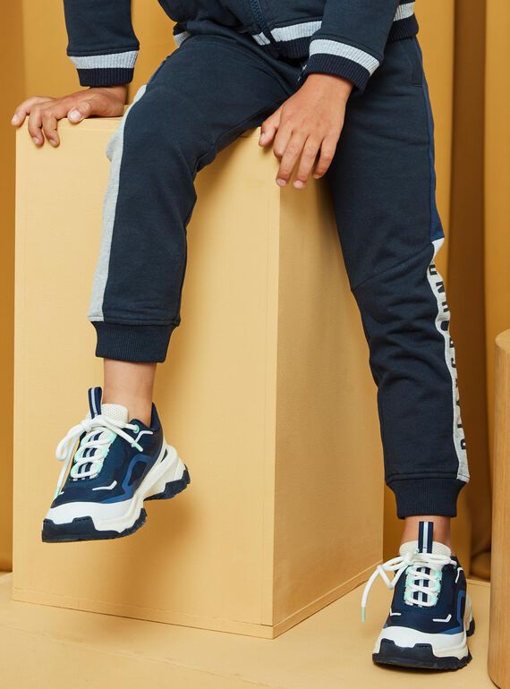 Pantalón de chándal azul oscuro con detalles de color azul y gris jaspeado DICLAGE2 / 22H3PGL2JGB705