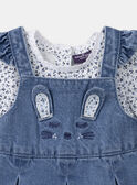 Conjunto de body y pichi de colores azul y crudo LACELIA / 24H1BFJ1ENS001