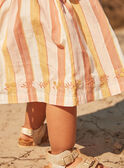 Vestido y braga de color crudo con estampado de rayas FAUNA / 23E1BFP2ROB001
