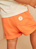 Short naranja de tela de gasa de algodón KAYOANN / 24E1BGS1SHO400