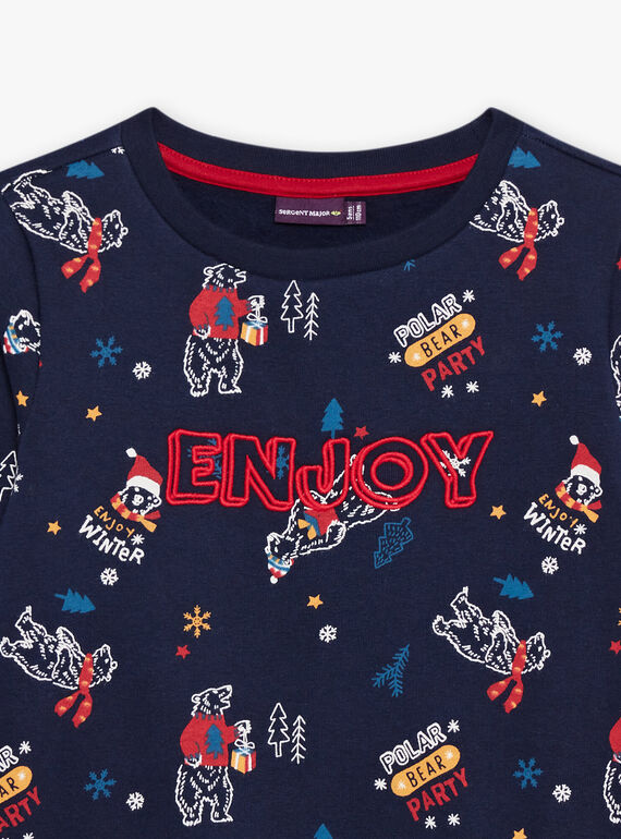 Sudadera de manga larga con estampado de oso polar DUPOMAGE / 22H3PG61SWEC205