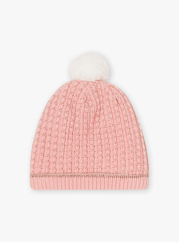 Gorro de punto de fantasía de color rosa pastel para niña BLODAETTE / 21H4PFD1BOND300