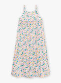 Vestido midi de popelina blanco roto con volantes y estampado floral para niña CAUROBETTE 2 / 22E2PFU4RBSA001
