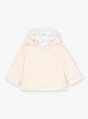 Chaqueta con capucha de recién nacido de color rosa pastel de pana y punto fino KORNELIA / 24E0CF11VESD310