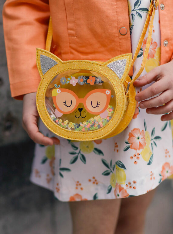 Bandolera amarilla con estampado de cara de gato ZITRONETTE / 21E4PFO1BESB104