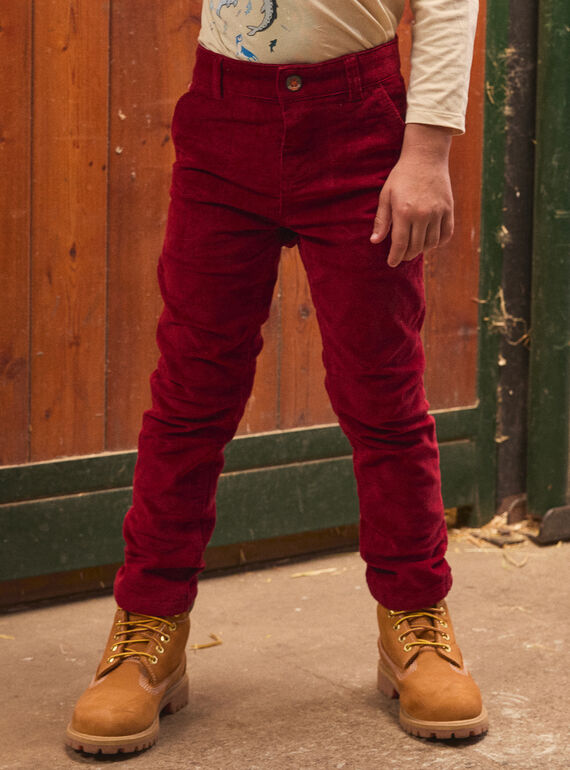 Pantalones de terciopelo rojo LAROVAGE / 24H3PGR2PAN501