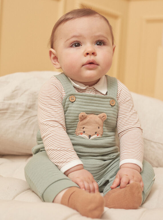 Body, peto y calcetines de color caqui y avellana LOIC / 24H0CG12ENS604