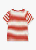 Camiseta de color rojo y arena con estampado de rayas FLIROAGE / 23E3PGP1TMCE406