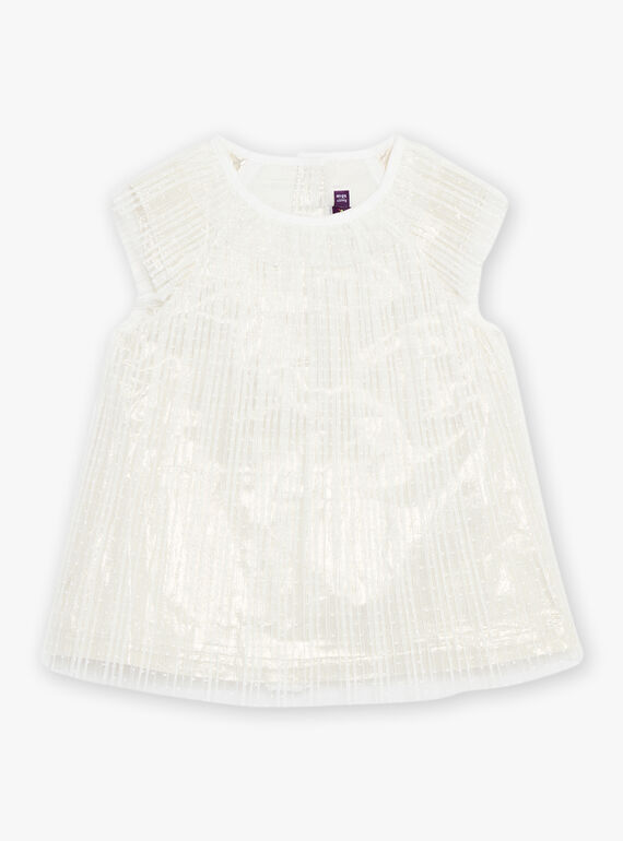 Vestido plisado de gasa DAVOLIE / 22H1BF62ROB005