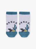 Calcetines cortos de color lila y azul pato con estampado jacquard de desierto FLANAGE / 23E4PGO1SOBH700