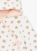 Chaqueta de nacimiento con capucha color crudo y tubular LOELIA / 24H0CF11VES001