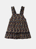 Vestido azul marino de popelina con estampado de flores y peces multicolores KAZAZIE / 24E1BFS2ROB718