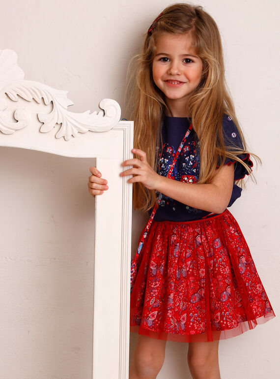 Falda de color rojo para niña ZOJUPETTE / 21E2PFB1JUP050