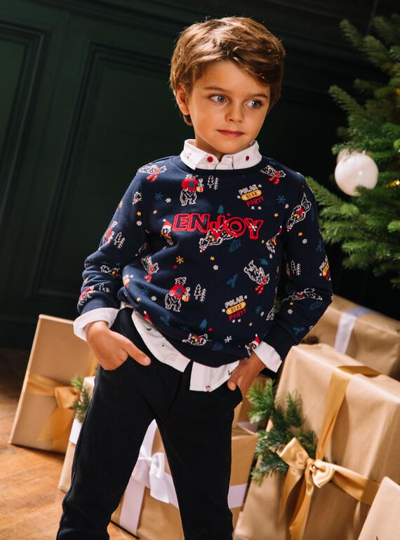 Sudadera de manga larga con estampado de oso polar DUPOMAGE / 22H3PG61SWEC205