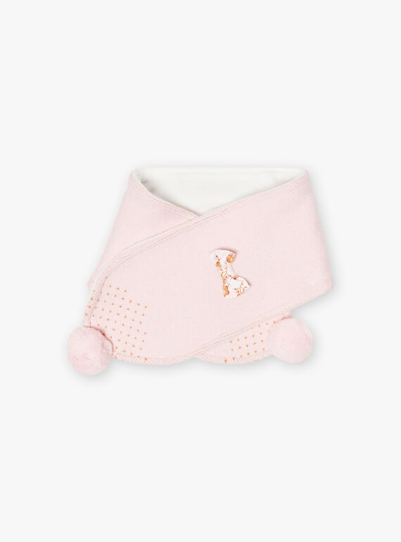 Bufanda de color rosa claro con borlas para bebé niña BIPRECIEUSE / 21H4BFD1ECH321