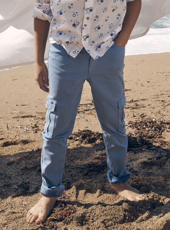 Pantalón cargo slim azul escarchado LESLIMAGE / 24H3PGJ1PANC206