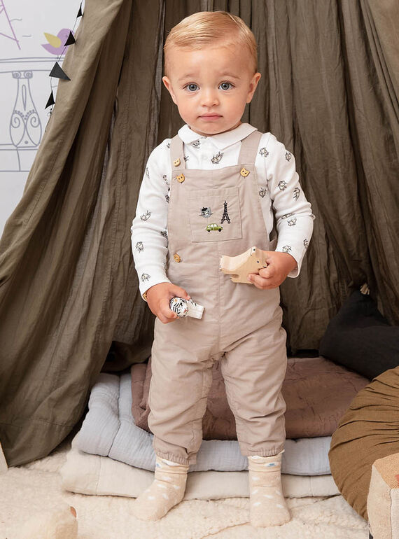 Peto beige con estampado de fantasía para niño : comprar - Conjuntos, monos y petos | SergentMajor