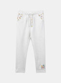 Pantalón deportivo crudo jaspeado con detalles de estampado de flores en los bolsillos KRIPETTE / 24E2PFB2JGBA011