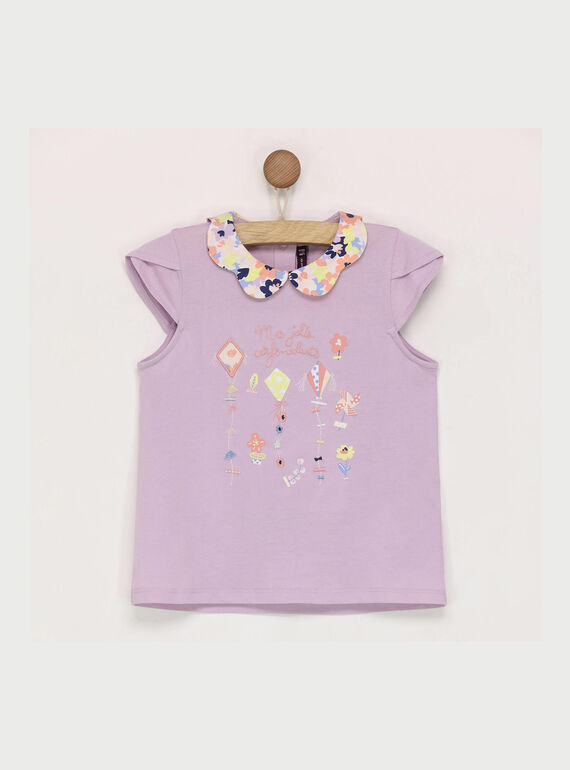 Camiseta de manga corta de color malva ROPIYETTE / 19E2PFD1TMC328