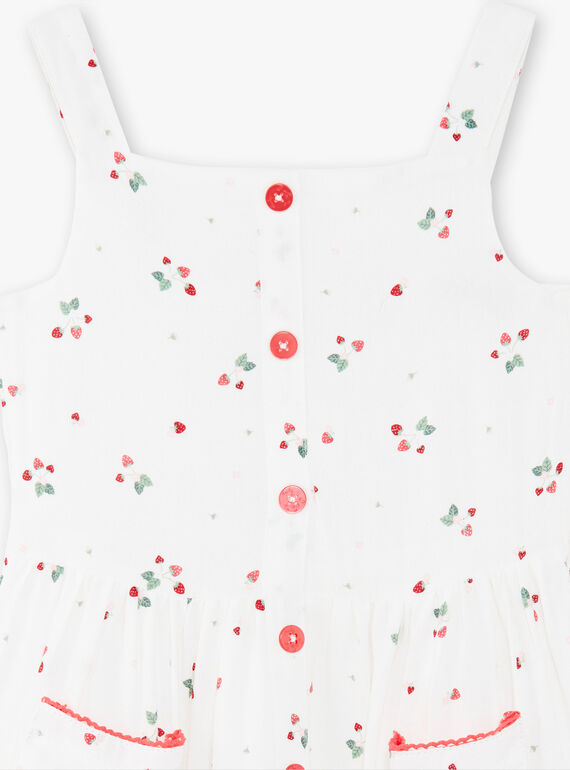 Vestido de color crudo con estampado de fresa ZOLOMETTE / 21E2PFJ1CHS001