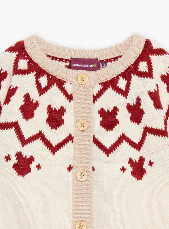 Cárdigan de punto rojo y beige DAPIERRE / 22H1BGX1GILF512