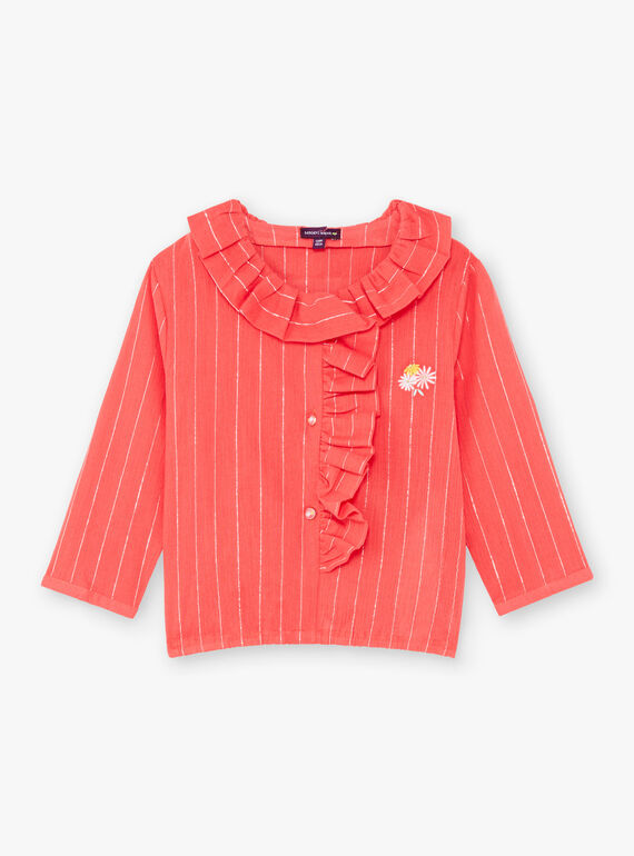Camisa rosa con cuello avolantado para niña TAYEGETTE / 20E2PFZ2CHEF503