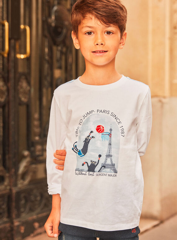Camiseta blanca con estampado de París GOPHOTAGE / 23H3PGD1TML000