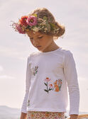 Camiseta de color crudo con estampado de conejos y flores KABRIETTE / 24E2PF32TML001