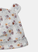Gorro color crudo con estampado de flores MABENEDICTE / 25E4BF71BON001