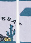 Calcetines cortos de color lila y azul pato con estampado jacquard de desierto FLANAGE / 23E4PGO1SOBH700