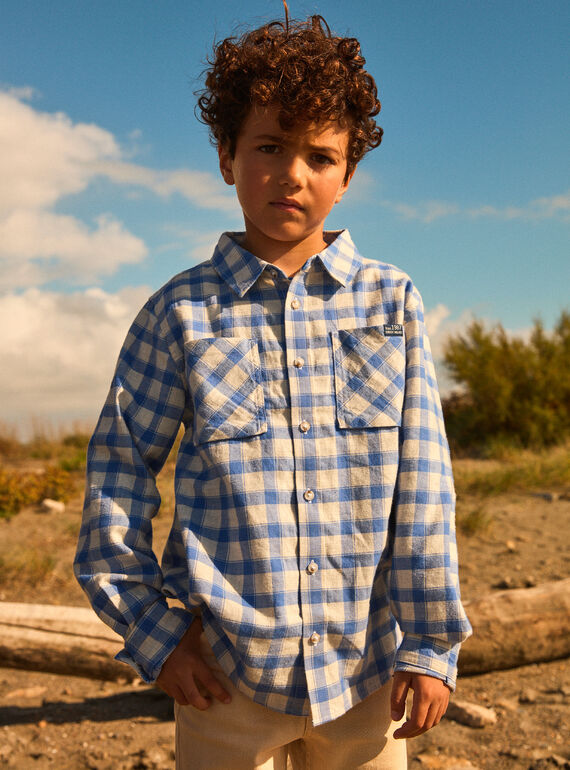 Camisa de cuadros azul MEMINAGE / 25E3PG81CHM001