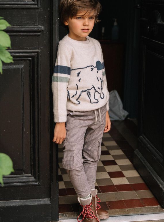 Pantalón cargo con estampado de pata de gallo DEDOUAGE / 22H3PGR2PANI814