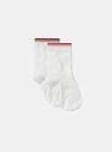 Calcetines jacquard de flores color crudo liso MACHOZETTE / 25E4PF71SOQ001