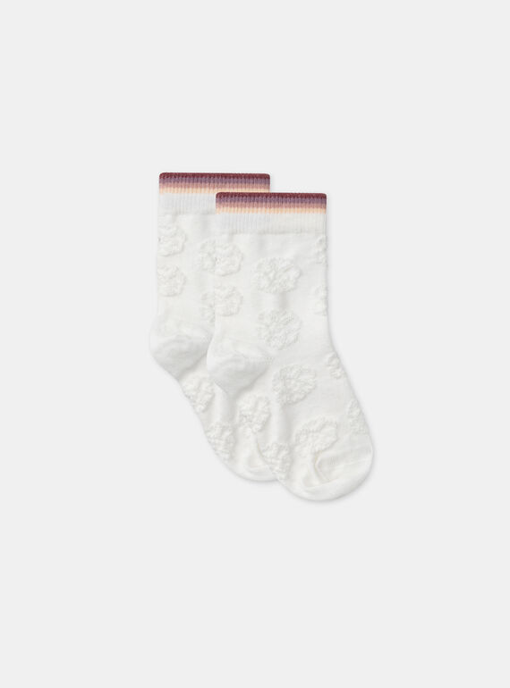 Calcetines jacquard de flores color crudo liso MACHOZETTE / 25E4PF71SOQ001