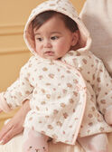 Chaqueta de nacimiento con capucha color crudo y tubular LOELIA / 24H0CF11VES001