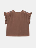 Camisa fluida marrón chocolate con bordados KAIMI / 24E1BFC1CHE815