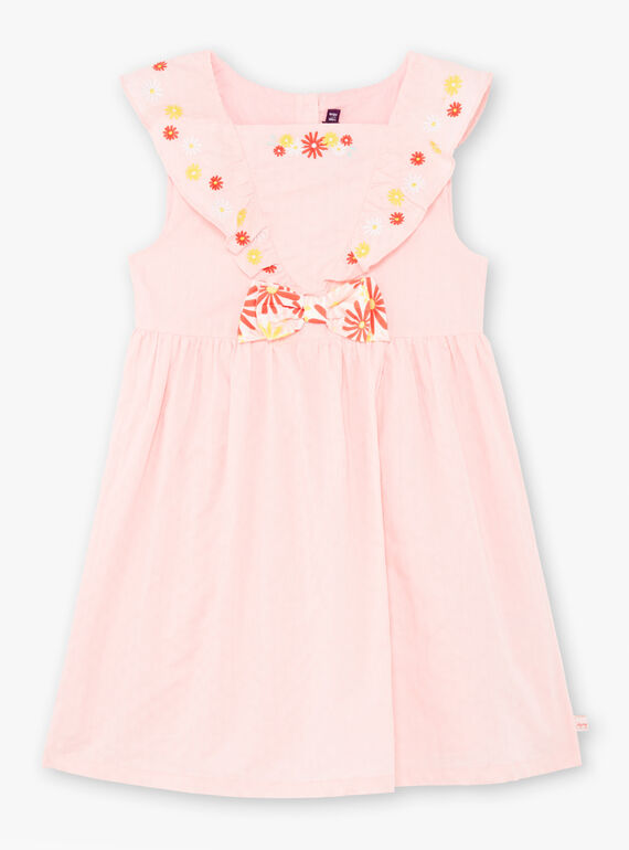Vestido rosa sin mangas bordado para niña TAYEKETTE / 20E2PFZ5ROB312